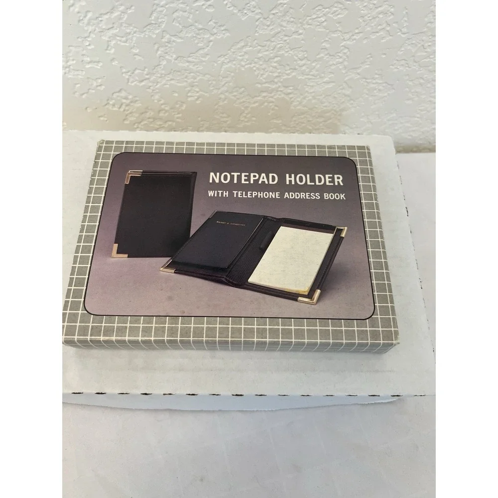 Vintage NOS Prop Notepad Holder W/address Book Burgundy 